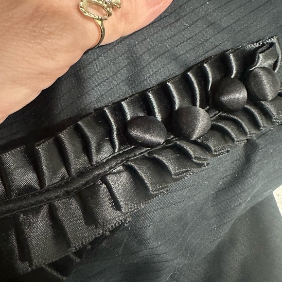 Vintage Y2K Betsey Johnson Black Satin Jacket Size 2 Women Bows - Picture 5 of 6